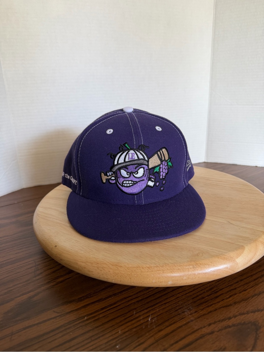 Lake Erie Crushers New Era 59FIFTY Fear the Grape Purple Hat 7 5/8 Frontier